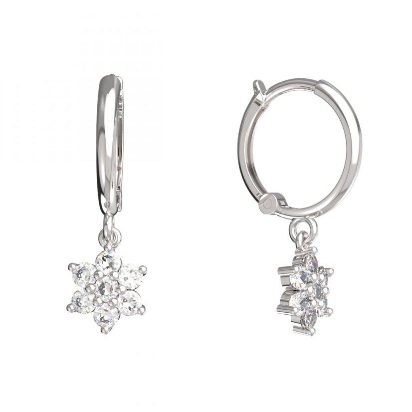 BeKid dětské náušnice hvězdička 853 Bílé zlato - 585 Diamant
