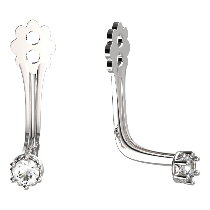 BeKid zlatý kompoment dětské náušnice 2MM - 2 Bílé zlato - 585 Diamant