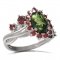 BG кольцо с центральным каменем - капля  505-P - Mеталл: Cеребро 925- покрытие рoдием, Kамень: Гранат