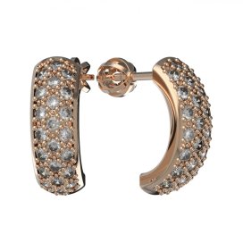 BG zlaté náušnice polokruh 1303 Růžové zlato 585 (30-90dní) Diamant