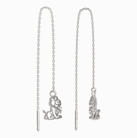 BeKid dětské náušnice lev 1191 Bílé zlato - 585 Diamant