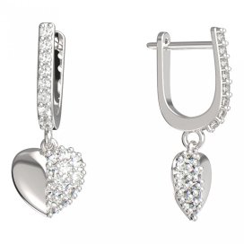 BeKid dětské náušnice srdíčko 865 Bílé zlato - 585 Diamant