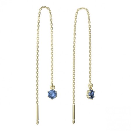 BeKid dětské náušnice 1293 Žluté zlato - 585 Světle modrý kubický zirkon