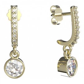 BG zlaté náušnice 723 Žluté zlato - 585 Diamant