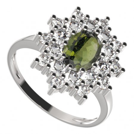BG ring oval 249-I - Metal: Silver 925 - rhodium, Stone: Garnet