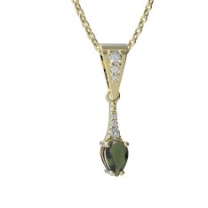 BG přívěs vsazen vltavín  625 Žluté zlato - 585 Vltavín a diamant