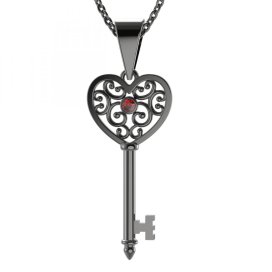 BG přívěs osázený kameny:granát  611 Stříbro 925 - ruthenium (30-90dní) Granát