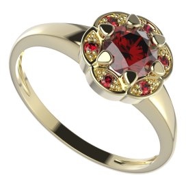 BG prsten kulatý 994-I Stříbro 925 - pozlacené Granát