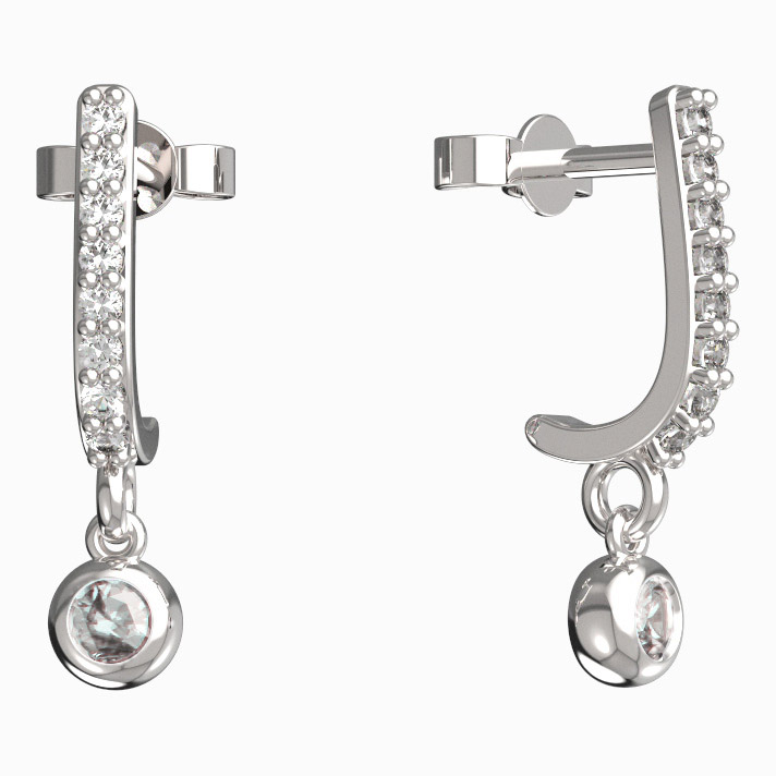 BeKid dětské náušnice 101 Bílé zlato - 585 Diamant