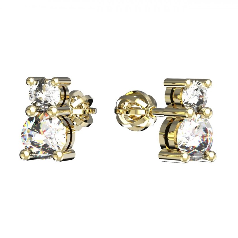 BG zlaté náušnice 746 Žluté zlato - 585 Diamant