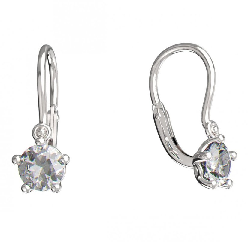 BeKid dětské náušnice 874 Bílé zlato - 585 Diamant