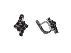 BG náušnice český přírodní granát  174 Bílé zlato - 585 Granát