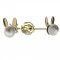BeKid children's earrings with pearl 1394 - Einschalten: Schräubchen, Metall: Gelbgold 585, Stein: weiße Perle