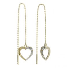 BeKid dívčí náušnice srdíčko 1251 Žluté zlato - 585 Bílý kubický zirkon
