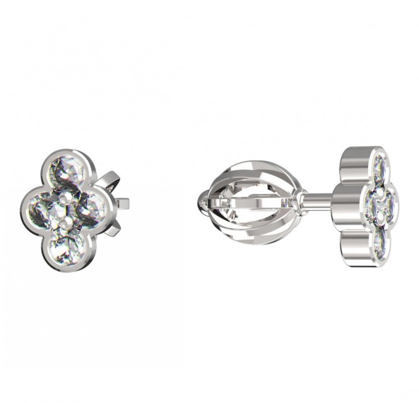 BeKid dětské náušnice 295 Bílé zlato - 585 Diamant
