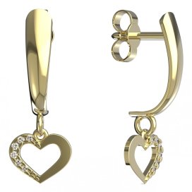 BeKid dětské náušnice srdíčko 597 Žluté zlato - 585 Diamant