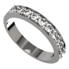 BG zlatý prstýnek - půlktlh 839 Bílé zlato - 585 Diamant