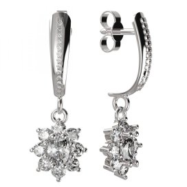 BG zlaté náušnice s diamanty 627 Bílé zlato - 585 Diamant lab-grown