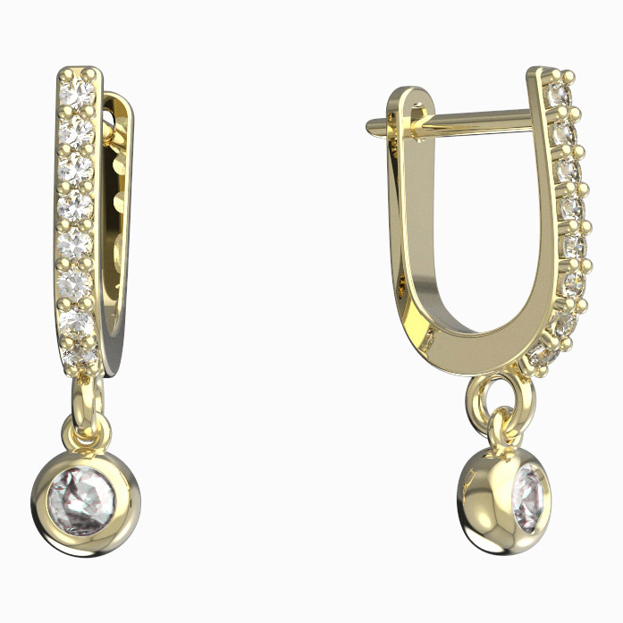BeKid dětské náušnice 101 Žluté zlato - 585 Diamant