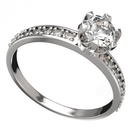 BG zlatý prstýnek 872 E Bílé zlato - 585 Diamant