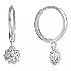 BG zlaté náušnice kytička 850 Bílé zlato - 585 Diamant