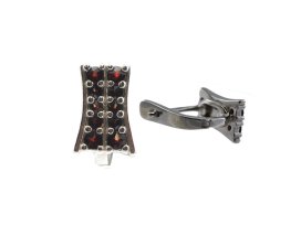 BG náušnice vsazený český granát  117 Bílé zlato - 585 Granát