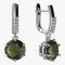 BG moldavite earrings - 681 - Switching on: Screw, Metal: White gold 585, Stone: Moldavite