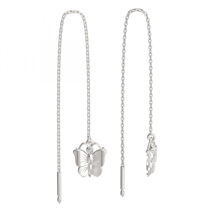 BeKid dětské náušnice motýlek 823 Bílé zlato - 585 Diamant