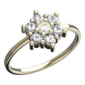 BeKid dětský prsten hvězdička 109 Žluté zlato - 585 Bílý kubický zirkon