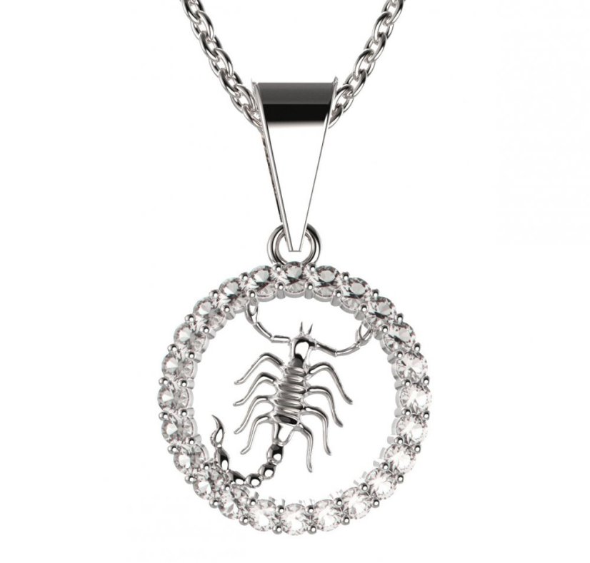 BG zlatý přívěšek Štír 052 Bílé zlato - 585 Diamant