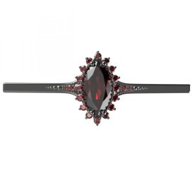 BG brož 513K Stříbro 925 - ruthenium (30-90dní) Granát