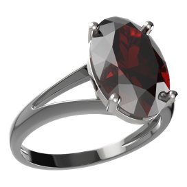 BG prsten oválný kámen 480-V Stříbro 925 - ruthenium (30-90dní) Granát