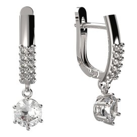 BG zlaté náušnice 1295 Bílé zlato - 585 Diamant