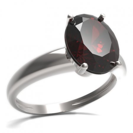 BG prsten s oválným kamenem 479-I - Kov: Stříbro 925 - rhodium, Kámen: Granát