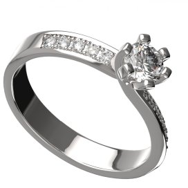 BG zlatý prstýnek 1124 /zásnubní-snubní/ Bílé zlato - 585 Diamant