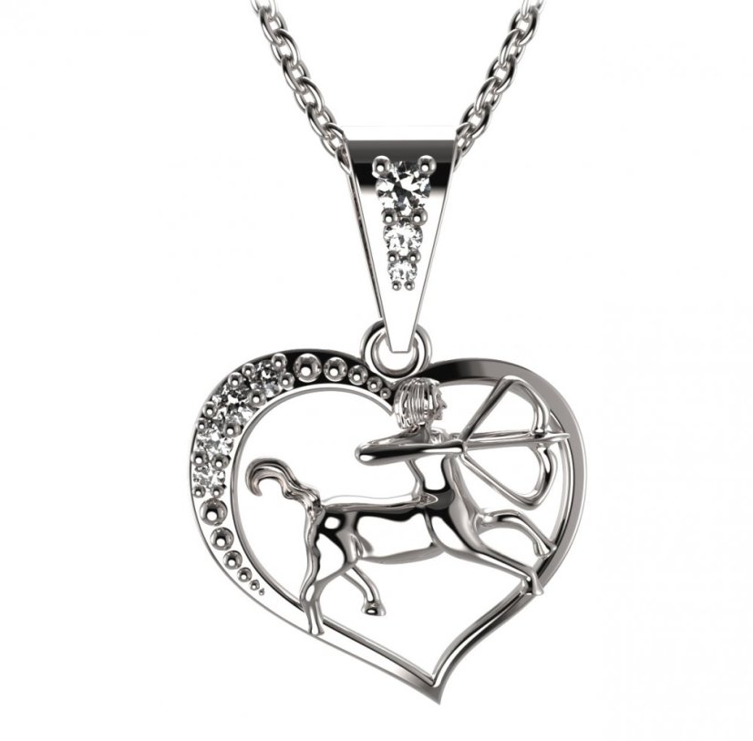 BG zlatý přívěšek Střelec 042 Bílé zlato - 585 Diamant
