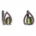 BG earring oval 492-90 - Metal: Silver 925 - rhodium, Stone: Garnet