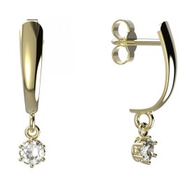 BG zlaté náušnice 1293 Žluté zlato - 585 Diamant