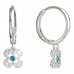 BeKid, Gold kids earrings -830 - Switching on: Circles 15 mm, Metal: White gold 585, Stone: Light blue cubic zircon