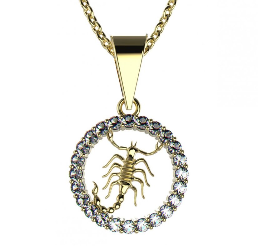 BeKid dětský zlatý přívěsek 052 štír Žluté zlato - 585 Diamant
