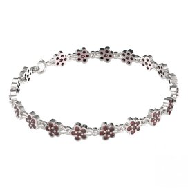 BG náramek 520 Bílé zlato - 585 Granát