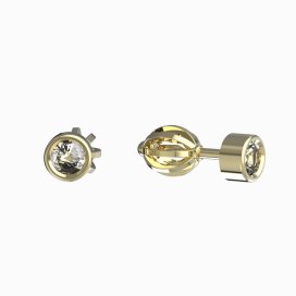 BG zlaté náušnice 769 Žluté zlato - 585 Diamant