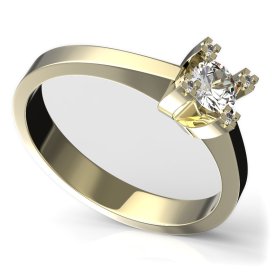 BG zlatý prstýnek 763 Žluté zlato - 585 Bílý kubický zirkon