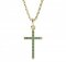 BeKid dětský přívěšek křížek 1165 - Kov: Bílé zlato 585, Kámen: Růžový kubický zirkon