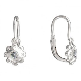 BeKid dětské náušnice kvítek 838 Bílé zlato - 585 Diamant