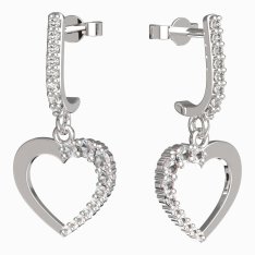 BeKid dívčí náušnice srdíčko 1263 Bílé zlato - 585 Bílý kubický zirkon