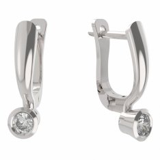 BG zlaté náušnice 551 Bílé zlato - 585 Diamant