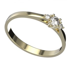 BG zlatýprstýnek 1439 /zásnubní/ Žluté zlato - 585 Bílý kubický zirkon