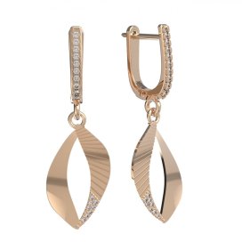 BG zlaté náušnice se zirkonem nebo diamantem 1408 Růžové zlato 585 (30-90dní) Diamant