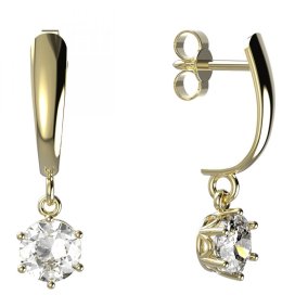 BG zlaté náušnice 1295 Žluté zlato - 585 Diamant